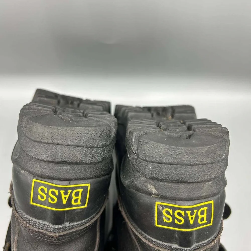 Bass Zamboni Snow‎ Boots Men 3 Winter Black Leather Rubber Thermolite Insulated